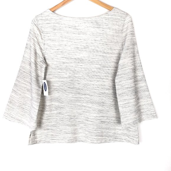 Old Navy Bell Sleeve Textured Heather Gray Top - Picture 3 of 6